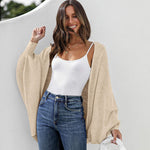 Nadorine Open Front Oversized Batwing Sleeve Knit Cardigan