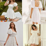 Lantern Sleeve Swing Mini Dress - Nadorine (Us Only)