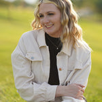 Women's Fashion Cropped Shacket Long SLeeve Trendy Button Down Corduroy Shirts Shacket Jackets - Nadorine (Us Only)