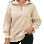 Nadorine Women Sweatshirts Quarter Zip Stand Collar Pullovers Fleece Workout Hoodies Y2K Clothes