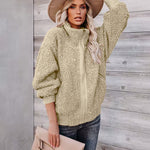 Fuzzy Fleece Jackets Oversized Open Front Coat Zipper Outwear(TTShop02) - Nadorine (Us Only)