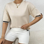 Nadorine Knit Short Sleeve Tops