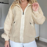 Fuzzy Fleece Jackets Oversized Open Front Coat Zipper Outwear(TTShop02) - Nadorine (Us Only)
