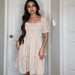 Lantern Sleeve Swing Mini Dress - Nadorine (Us Only)