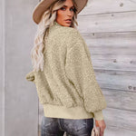 Fuzzy Fleece Jackets Oversized Open Front Coat Zipper Outwear(TTShop02) - Nadorine (Us Only)