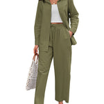 Linen Shirts Loose Long Pants Beach Outfits - Nadorine (Us Only)