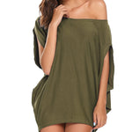 Women's Off Shoulder Blouse Loose Summer T Shirts Batwing Sleeve Tops S-XXL - Nadorine (Us Only)
