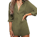 Nadorine Women's Button Down One Piece Jumpsuit