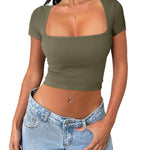 Nadorine Short Sleeve Square Neck T Shirt