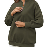 Nadorine Women Sweatshirts Quarter Zip Stand Collar Pullovers Fleece Workout Hoodies Y2K Clothes