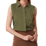 Sleeveless Button Down Tank Tops - Nadorine (Us Only)