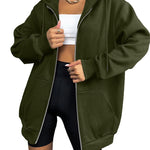Nadorine Women's Oversized Zip Up Hoodies