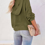 Women's Oversized Sweater V Neck Hooded Pullover Sweater Long Sleeve Knitted Jumper Tops - Nadorine (Us Only)