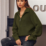 Nadorine Long Sleeve Oversized Knit Sweater Tops