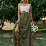 Nadorine Women's Midi Skirts Boho High Waist A Line Casual Maxi Work Skirt Summer