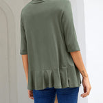 Nadorine Women's 3/4 Sleeve Draped Ruffles Cardigan