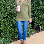 Women's Oversized Sweater V Neck Hooded Pullover Sweater Long Sleeve Knitted Jumper Tops - Nadorine (Us Only)