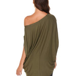 Women's Off Shoulder Blouse Loose Summer T Shirts Batwing Sleeve Tops S-XXL - Nadorine (Us Only)