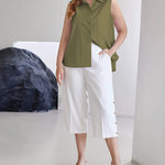 Sleeveless Button Down Tank Tops - Nadorine (Us Only)