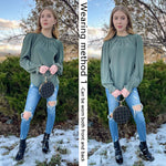 Women's Frill Mock Neck Blouse Long Sleeve Ruffle Shirt Top Elegant Office Tops S-XXL - Nadorine (Us Only)