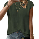 Nadorine Cap Sleeve Sweater Vest Sleeveless Knit Tops