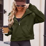 Zeagoo Womens Half Zip Cropped Hoodies