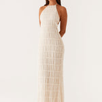 Amelia Parker | Textured Halter Neck Maxi Dress For Women