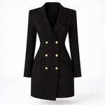 Olivia Bramwell | Luxury Blazer Mini Dress with Gold Buttons For Women