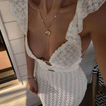 Pearl Keyhole Neckline Cami Long Dress