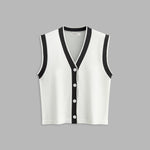 Contrast Trim Sweater Vest