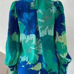 Nadorine Printed Lantern Long Sleeve Blouse