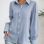 Nadorine Printed Lantern Long Sleeve Blouse
