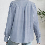 Nadorine Printed Lantern Long Sleeve Blouse