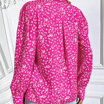 Nadorine Printed Lantern Long Sleeve Blouse