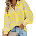 Nadorine Printed Lantern Long Sleeve Blouse