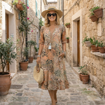 Rachel™ | Elegant Printed Midi Dress
