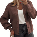Essential Comfy Crew Neck Knit Cardigan (US Only)