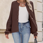 Essential Comfy Crew Neck Knit Cardigan (US Only)