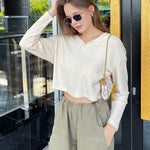 Nadorine Women Long Sleeve Tops Waffle Knit Shirts