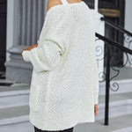 Nadorine Women's 2023 Fall Winter Popcorn Cardigan Open Front Batwing Sleeve Oversized Chunky Knit Sweater with Pockets