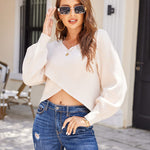 Nadorine Cross Front Drop Shoulder Sweaters