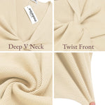 Twist Front Knitted Bodycon Dress - Nadorine (Us Only)