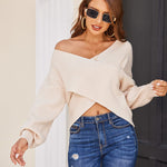 Nadorine Cross Front Drop Shoulder Sweaters