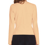 Zeagoo Womens Blazer Cropped Open Front Zipper Dress Jacket O Neck Casual Office Suit Jacket