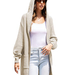 Nadorine Women's Cardigan for Women Long Sleeve Knit Cardigan with Hood Open Front Sweater Coat Outwear with Pockets