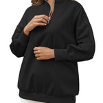 Nadorine Women Sweatshirts Quarter Zip Stand Collar Pullovers Fleece Workout Hoodies Y2K Clothes
