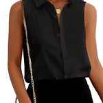Sleeveless Button Down Tank Tops - Nadorine (Us Only)