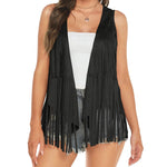 Women's Tassel Sleeveless Vest 70s Outfits for Women Hippie Clothes Fringe Jacket Cardigan S-XXL - Nadorine (Us Only)