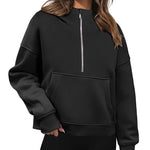 Zeagoo Womens Half Zip Cropped Hoodies