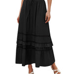 Nadorine Women's Midi Skirts Boho High Waist A Line Casual Maxi Work Skirt Summer